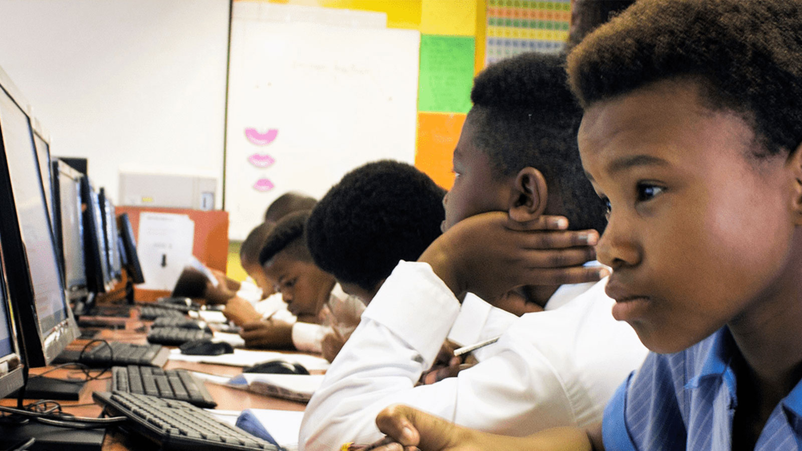 Students in South Africa working on an assignment