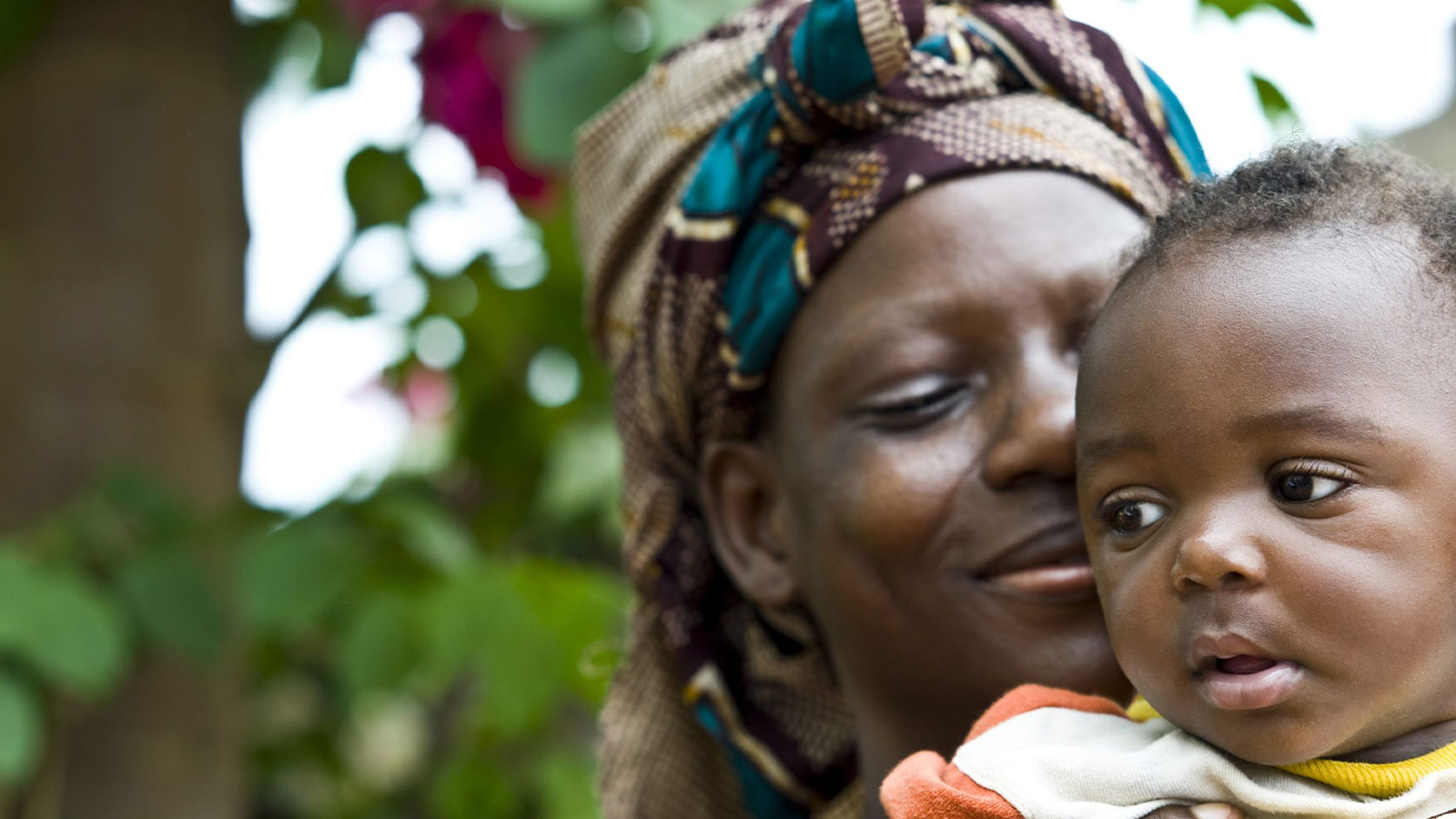 A mother in South Africa holds her child