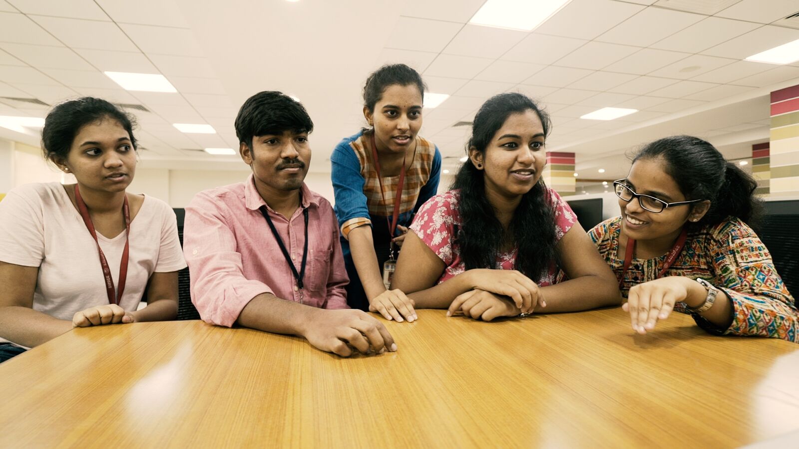 Foundation for Excellence scholar Supreeta works in a classroom with her fellow students.