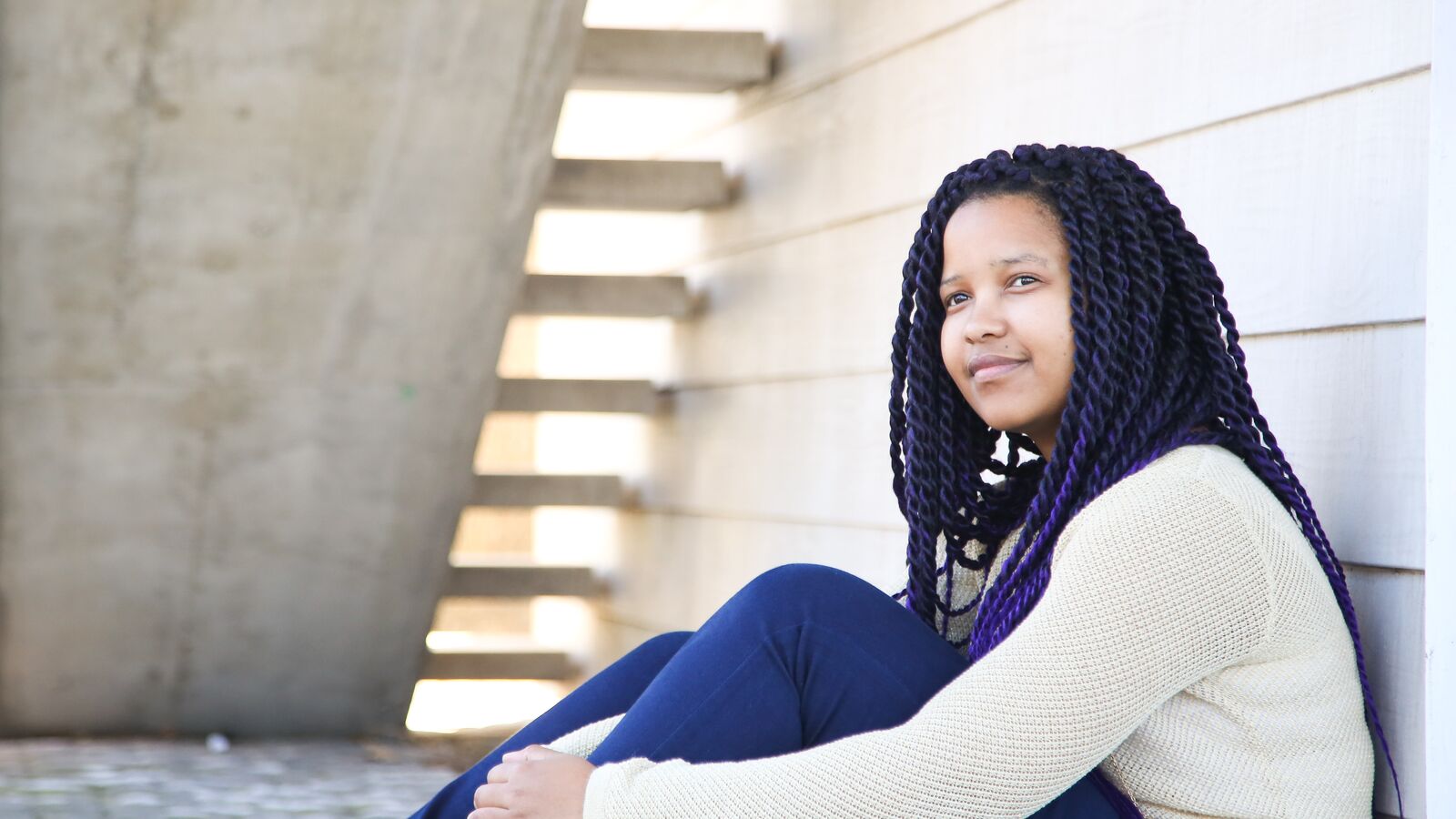 A university student in South Africa takes a break from studying