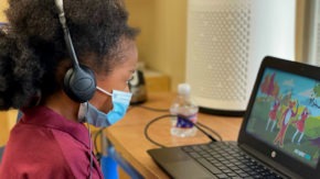 A student at the Texas Empowerment Academy works on a computer