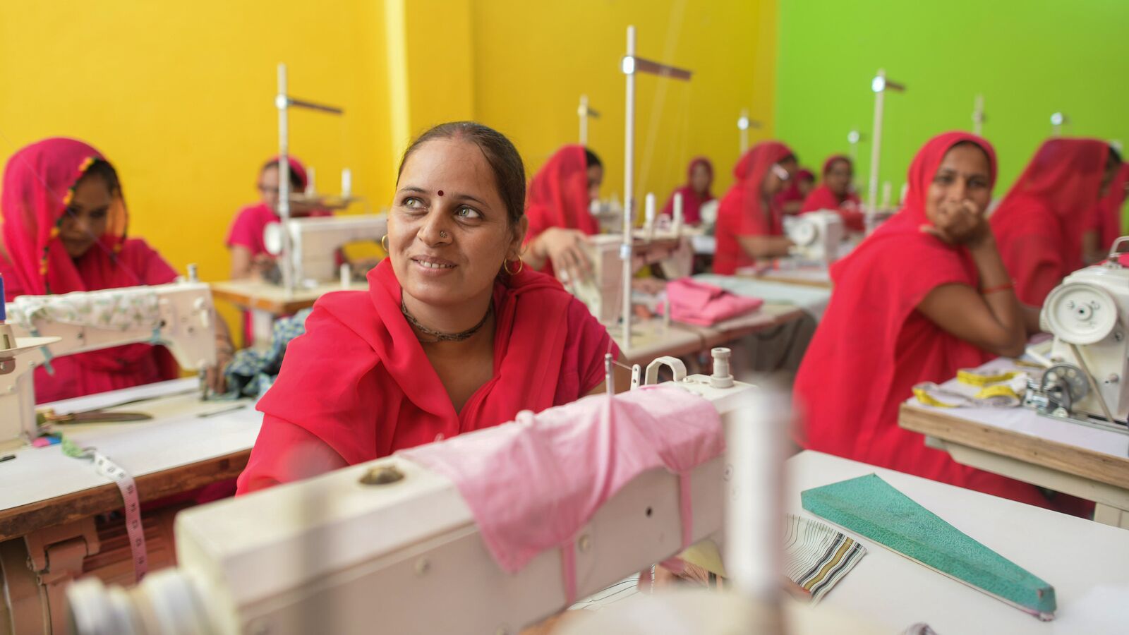 Gig workers in India sew clothes