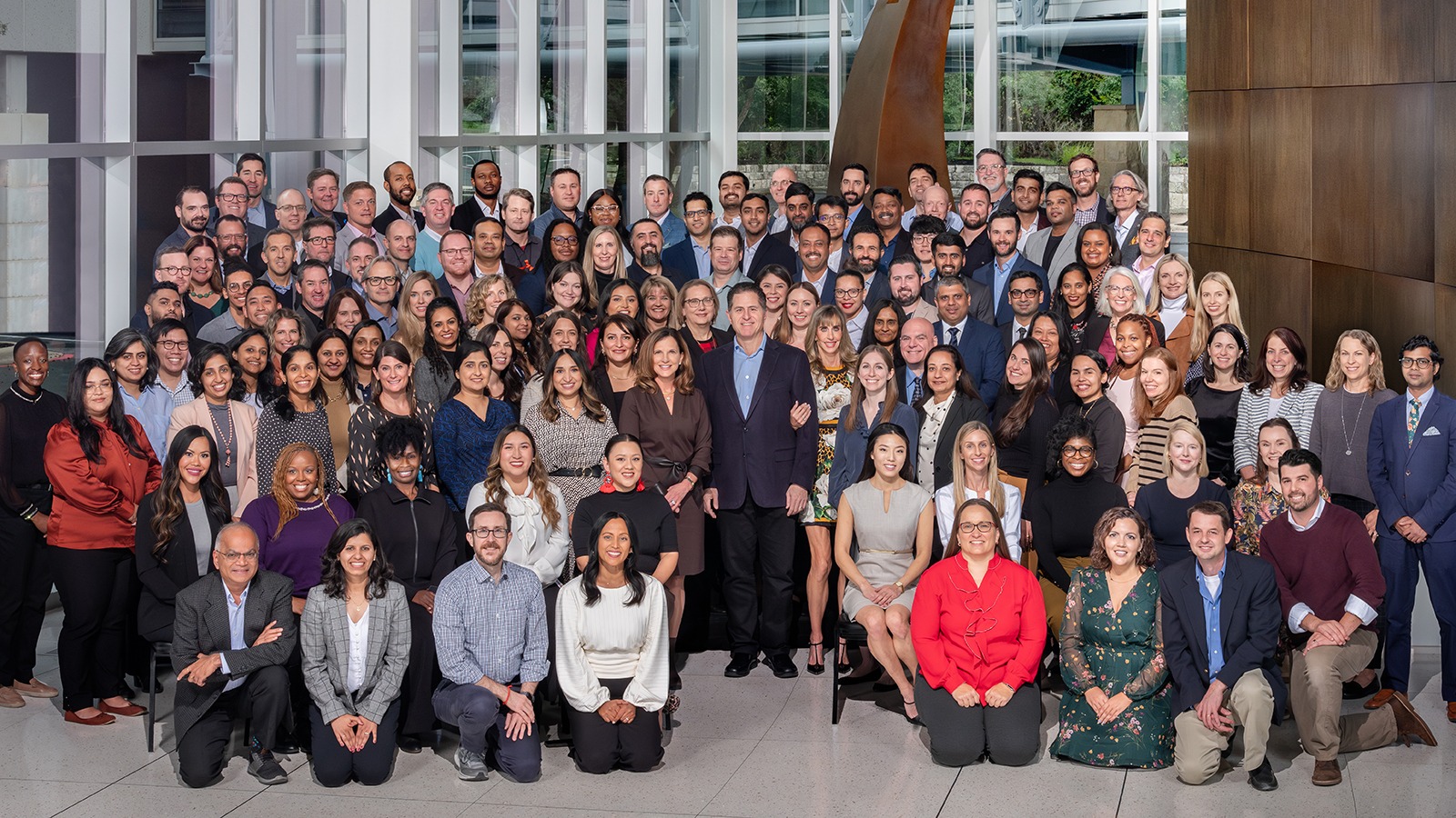 Group portrait of the Dell Foundation's global team.